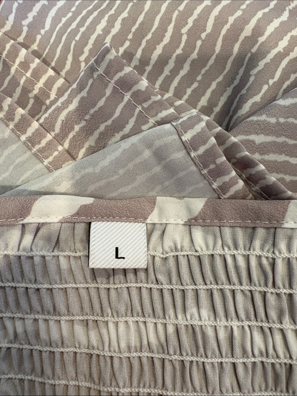 Boho Striped Tiered Maxi Dress in Taupe and White - Picture 4 of 4